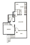 Two Bedroom Floor Plan l Reseda Village Green Apartments in Reseda, CA